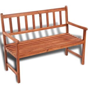 vidaXL Banco de jardim 120 cm madeira de ac&aacute;cia maci&ccedil;a