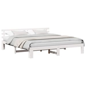 vidaXL Estrutura da Cama com cabeceira Branco 200 x 200 cm
