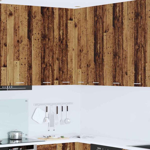 vidaXL Arm&aacute;rio suspenso Madeira Antiga e Branco 57 x 57 x 100 cm