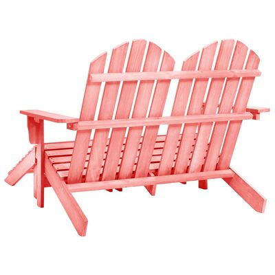 vidaXL Cadeira de jardim e otomano Adirondack 2 lugares abeto rosa
