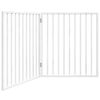 vidaXL Port&atilde;o para c&atilde;es dobr&aacute;vel com 2 pain&eacute;is, branco, 160 cm, madeira de &aacute;lamo