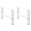 vidaXL P&eacute;s para mesa de centro , brancos, 2 pe&ccedil;as, 70x (30-31) cm, a&ccedil;o