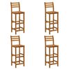 vidaXL Bancos de bar 4 pcs madeira de ac&aacute;cia maci&ccedil;a
