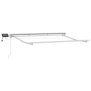 vidaXL Estrutura de Toldo Manual com LEDs Branco 2,5 x 2 m Alum&iacute;nio