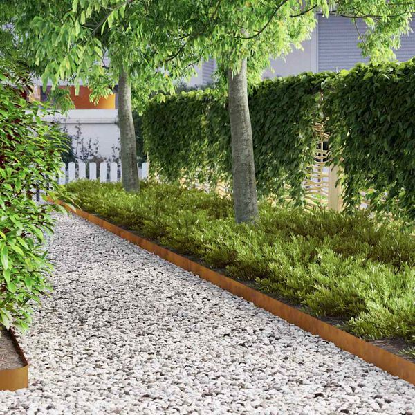 vidaXL Acabamento para Gramado 4 pcs Ferro Enferrujado A&ccedil;o Corten