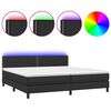 vidaXL Cama box spring c/ colch&atilde;o/LED 200x200cm couro artificial preto