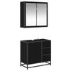 vidaXL Conjunto de M&oacute;veis para Banheiro com porta 2 pcs Carvalho preto