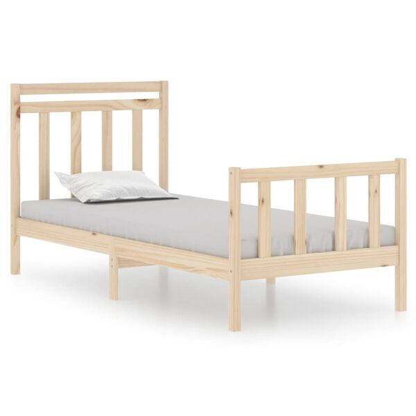 vidaXL Estrutura de cama solteiro 90x190 cm madeira maci&ccedil;a