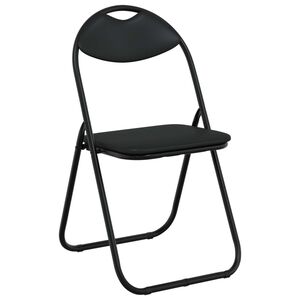 vidaXL Cadeira Dobr&aacute;vel 8 unid. Couro Sint&eacute;tico Preto