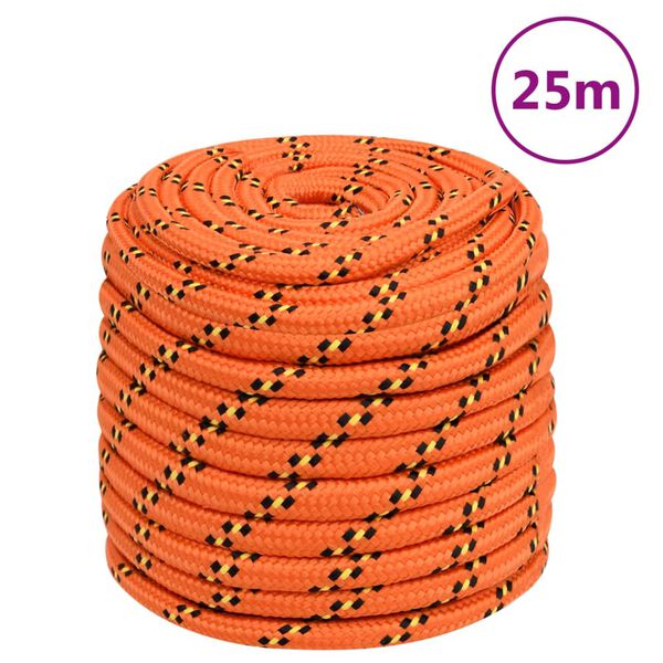 vidaXL Corda de barco 16 mm 25 m polipropileno laranja