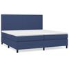 vidaXL Cama com molas/colch&atilde;o 200x200 cm tecido azul