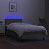 vidaXL Cama box spring colch&atilde;o/LED 100x200cm tecido cinza-acastanhado
