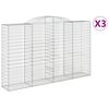 vidaXL Cestos gabi&atilde;o arqueados 3pcs 300x50x180/200cm ferro galvanizado