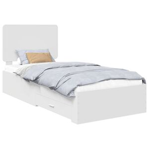 vidaXL Estrutura da Cama Branco 90 x 190 cm Madeira processada