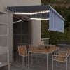 vidaXL Toldo autom&aacute;tico c/ estore/LED/sensor de vento 4x3m azul/branco