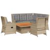 vidaXL 6 pcs conjunto lounge p/ jardim com almofad&otilde;es vime PE bege