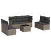 vidaXL 8 pcs conjunto sof&aacute;s de jardim c/ almofad&otilde;es vime PE cinzento
