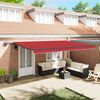 vidaXL Toldo Retrátil Manual Vermelho 500 ×350 cm tecido