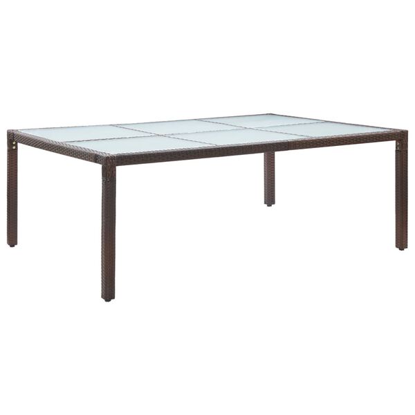 vidaXL Mesa de jantar p/ exterior 200x150x74 cm vime PE castanho