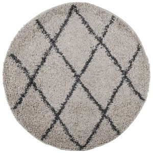 vidaXL Tapete shaggy de pelo alto PAMPLONA &Oslash; 80 cm bege e antracite