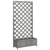 vidaXL Vaso com treli&ccedil;a 90x35x180 cm madeira de abeto maci&ccedil;a cinzenta