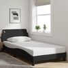vidaXL Estrutura de cama Dover 100x200 cm tecido preto