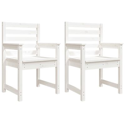 vidaXL Cadeiras de jardim 2 pcs 60x48x91 cm pinho maciço branco