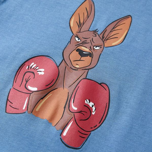 T-shirt infantil com mangas curtas azul-m&eacute;dio 128