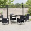 vidaXL Conjunto de Jantar para Jardim com almofada 5 pcs Preto vime PE