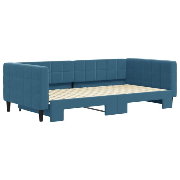vidaXL Sof&aacute;-cama com gavet&atilde;o 100x200 cm veludo azul
