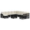 vidaXL Conjunto de Sof&aacute; de Jardim 12 unid. Preto e Branco Creme