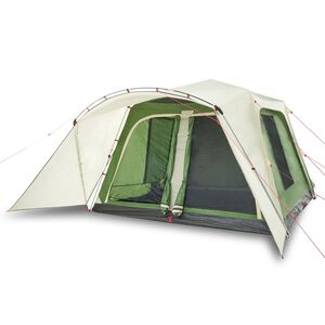 vidaXL Tenda familiar c/ alpendre 9 pessoas liberta&ccedil;&atilde;o r&aacute;pida verde
