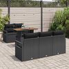 vidaXL Conjunto de Sof&aacute; de Jardim 6 pcs Preto Rattan Sint&eacute;tico