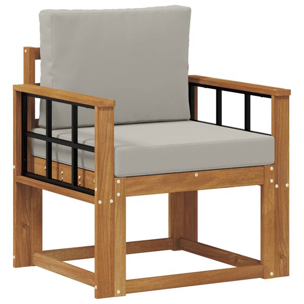 vidaXL Sof&aacute; exterior Madeira de Ac&aacute;cia maci&ccedil;a e Poli&eacute;ster