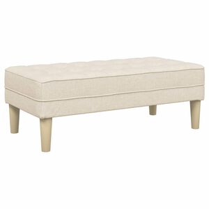 vidaXL banco com almofada Linho 113 x 57 x 39 cm tecido
