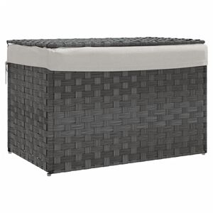 vidaXL Cesto para roupa suja com tampa 55,5x35x34 cm vime PE cinzento