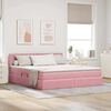 vidaXL Cama com arruma&ccedil;&atilde;o e LED com colch&atilde;o Rosa 180 x 200 cm Veludo