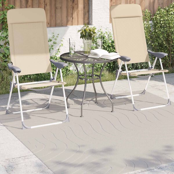 vidaXL Tapetes de &aacute;rea Quadrado Creme 120 x 120 cm