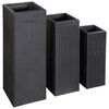 vidaXL Vasos/floreiras para jardim 3 pcs vime PE preto