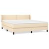 vidaXL Cama com molas/colch&atilde;o 180x200 cm tecido cor creme