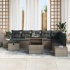 vidaXL Conjunto de Sof&aacute; de Jardim 11 pcs Cinzeto Rattan Sint&eacute;tico