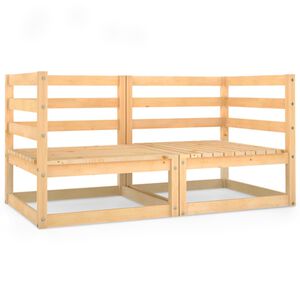 vidaXL Sofá de 2 lugares para jardim pinho maciço