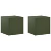 vidaXL Suporte para Plantas 2 pcs Verde-Azeitona 40 x 40 x 40 cm A&ccedil;o