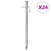 vidaXL Estacas para tenda 24 pcs 19,5 cm 8 mm a&ccedil;o galvanizado