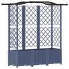 vidaXL Cama Elevada com Treli&ccedil;a e Telhado Cinzento 163 x 40 x 141 cm