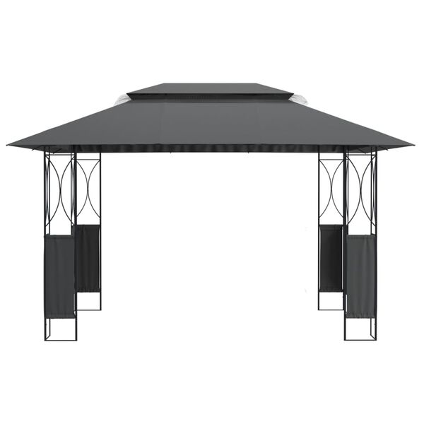 vidaXL Gazebo com telhado 400x300x270 cm a&ccedil;o antracite