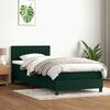 vidaXL Cama box spring c/ colch&atilde;o e LED verde-escuro 80x220 cm veludo