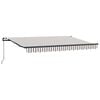 vidaXL Toldo Retr&aacute;til Cinza Claro e Branco 3,5 x 2 m tecido