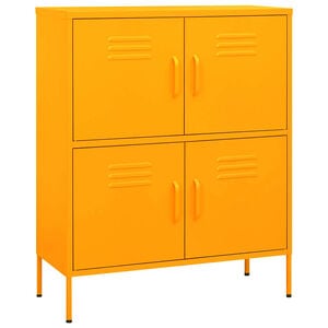vidaXL Arm&aacute;rio de arruma&ccedil;&atilde;o a&ccedil;o 80x35x101,5 cm amarelo mostarda