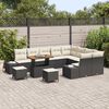 vidaXL Conjunto de Sof&aacute; de Jardim com almofada 12 pcs Preto e Creme